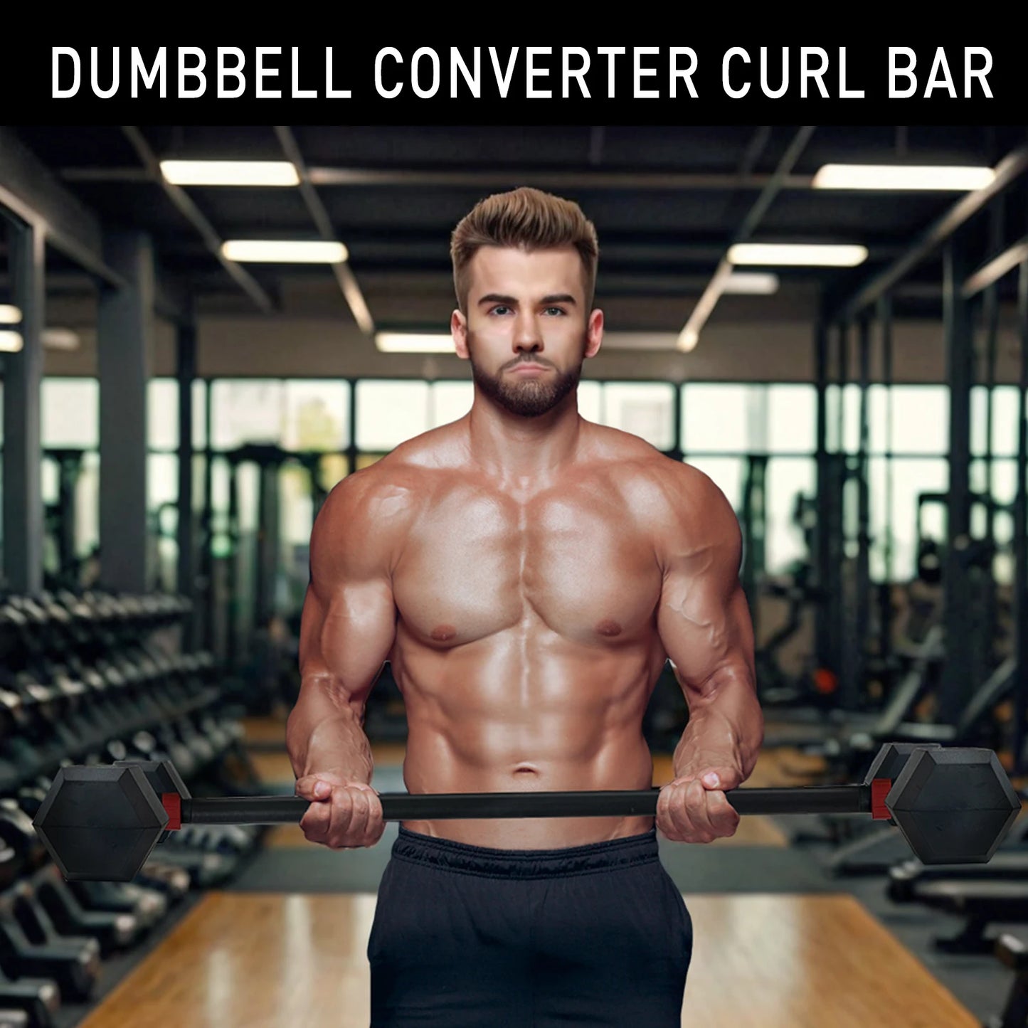Adjustable Dumbbell Converter to Barbell Set and Kettlebell