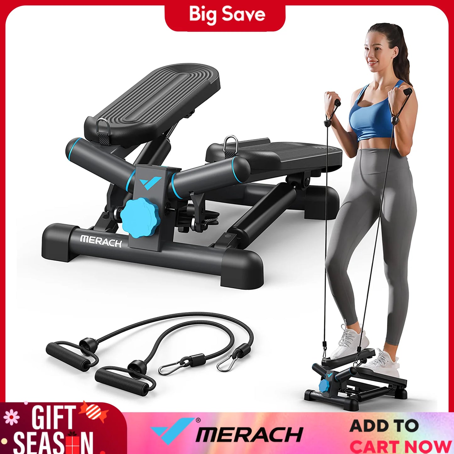 Twist Full Body Workout Stepper With Resistance Bands