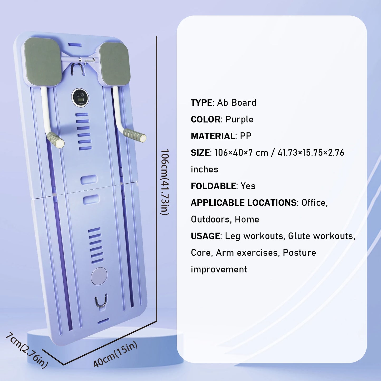 Adjustable Pilates, Ab & Push-up Workout Board