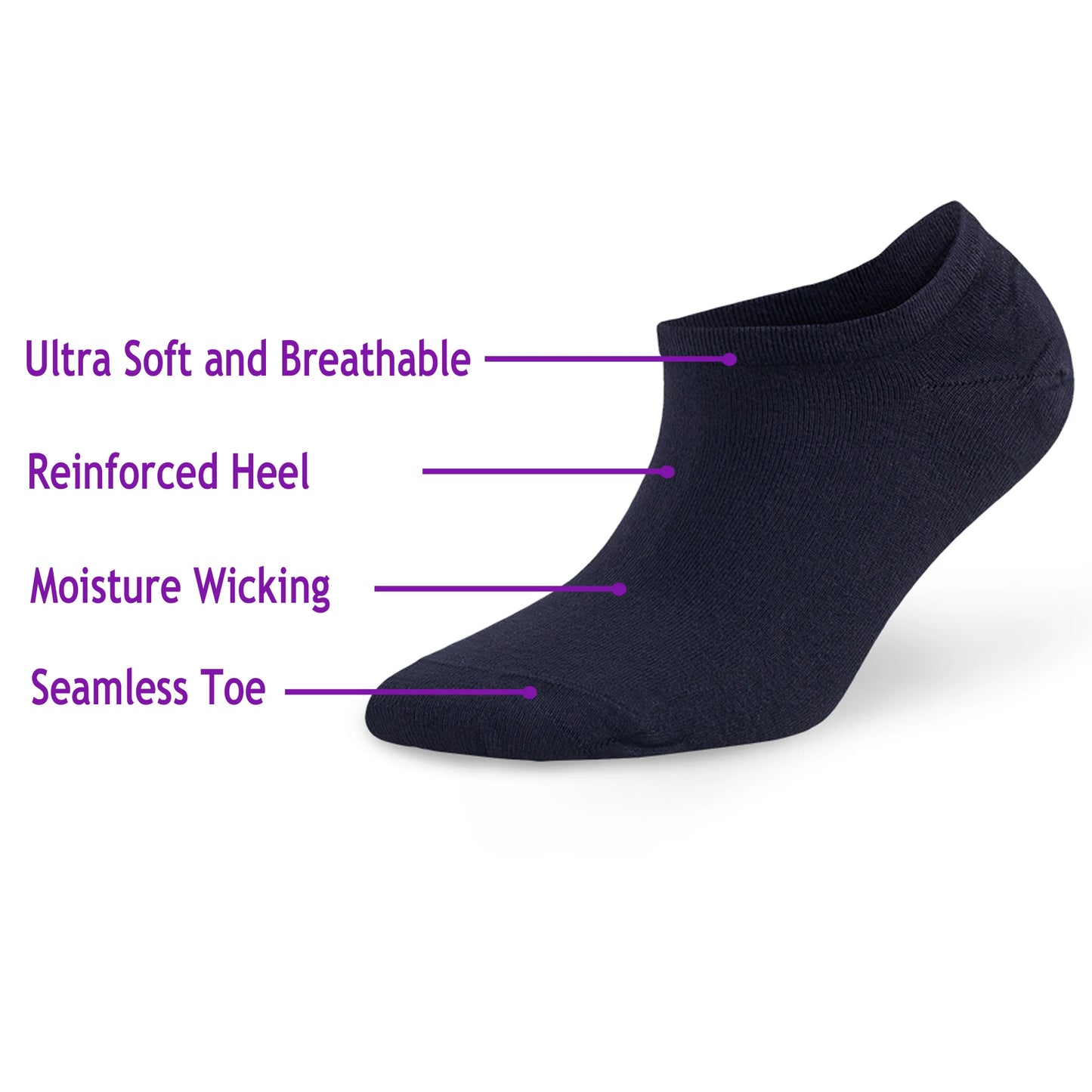 Men's Bamboo Sneaker Socks 6 Pairs No Show