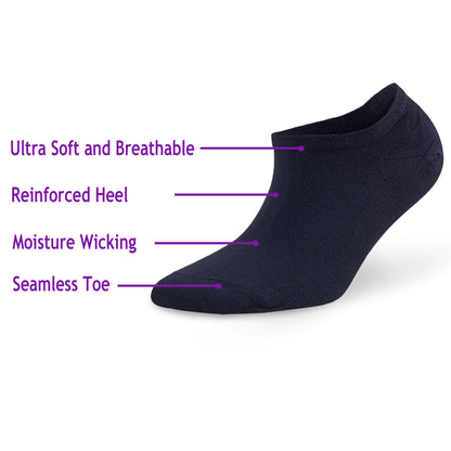 Men's Bamboo Sneaker Socks 6 Pairs No Show