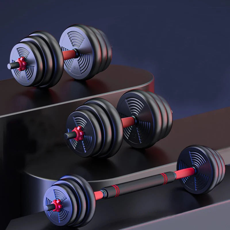 5-44 lbs Adjustable Dumbbell To Barbell Set, Anti-Slip Grip