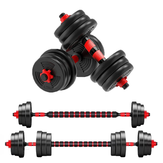 5-44 lbs Adjustable Dumbbell To Barbell Set, Anti-Slip Grip
