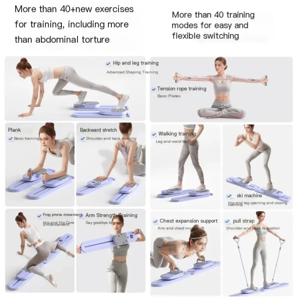 Split Pilates Balance Board, 40+ Exercise Movements