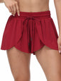 Women's Flowy Running Shorts Plain 2 IN 1 Drawstring Waist Shorts Gym Yoga Athletic Workout Tennis Sport Skorts Skirts Ladies