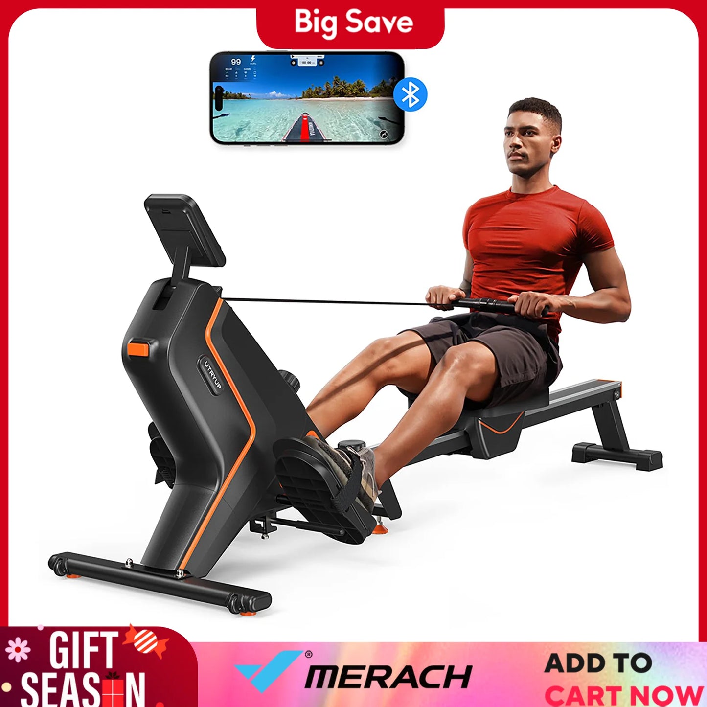 Magnetic Foldable Compact Rowing Machine Home Gym