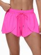 Women's Flowy Running Shorts Plain 2 IN 1 Drawstring Waist Shorts Gym Yoga Athletic Workout Tennis Sport Skorts Skirts Ladies