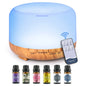 500ML Aromatherapy Oil Diffuser, 6 Bottle Essential Oil Set