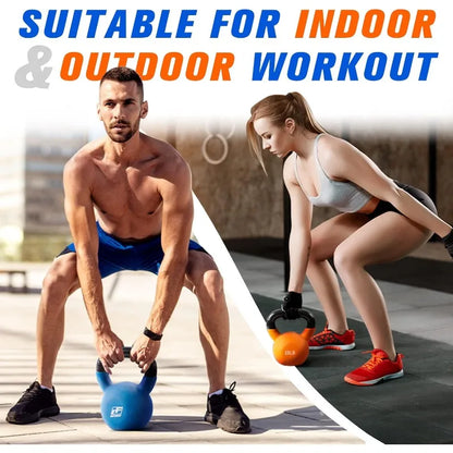 Neoprene Coated Solid Cast Iron Kettlebell 5-50lbs