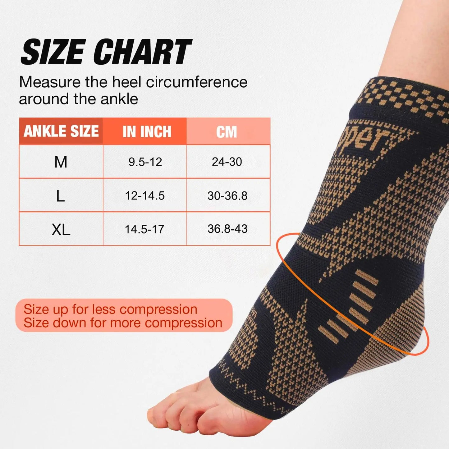 Compression Ankle Brace Socks -Sprains, Plantar Fasciitis Relief