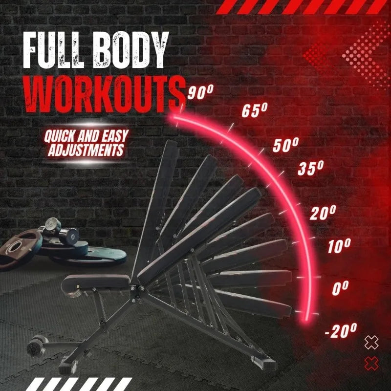 Adjustable Weight Bench - Professional Grade