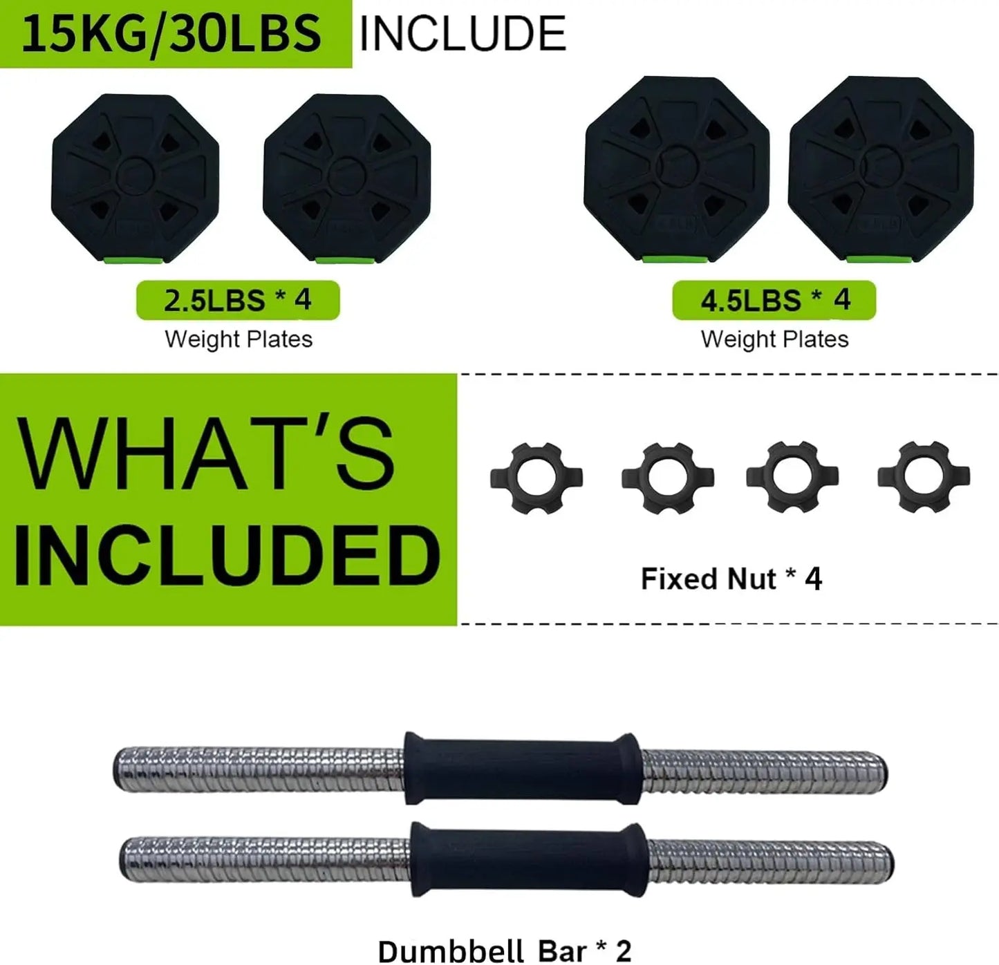 Adjustable Dumbbell Set,2 in 1