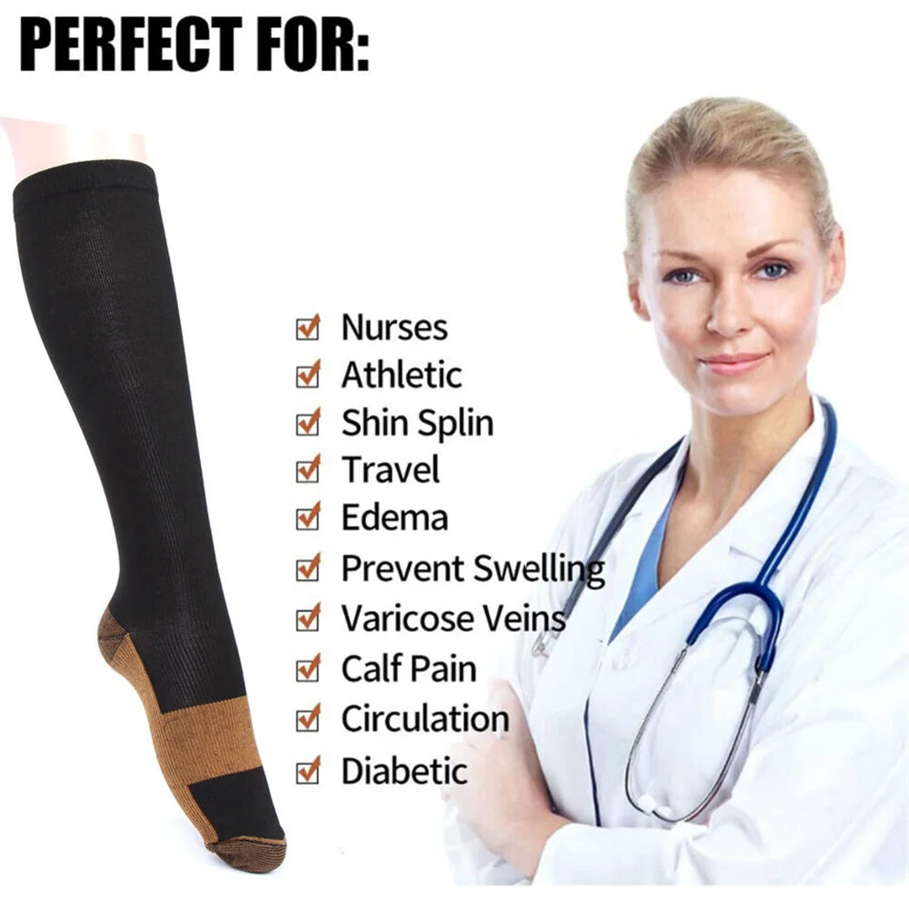4 Pair Compression Stockings Men Women