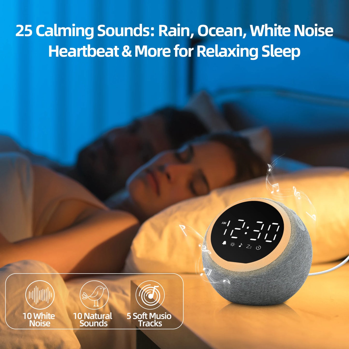 White Noise Sound Machine Alarm Clock