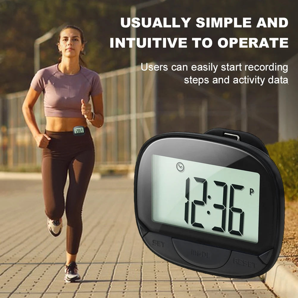 Clip-On Electronic Pedometer Digital Display