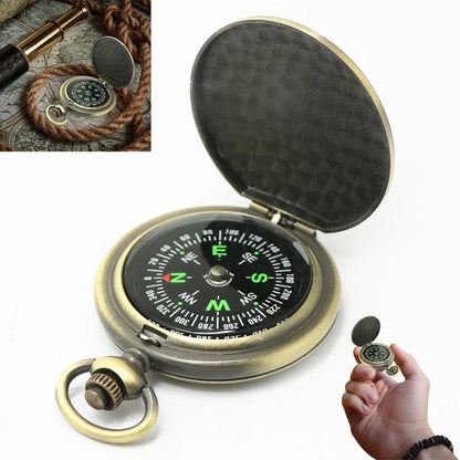 Vintage Zinc Alloy Flip Cover Compass