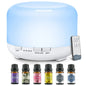 500ML Aromatherapy Oil Diffuser, 6 Bottle Essential Oil Set