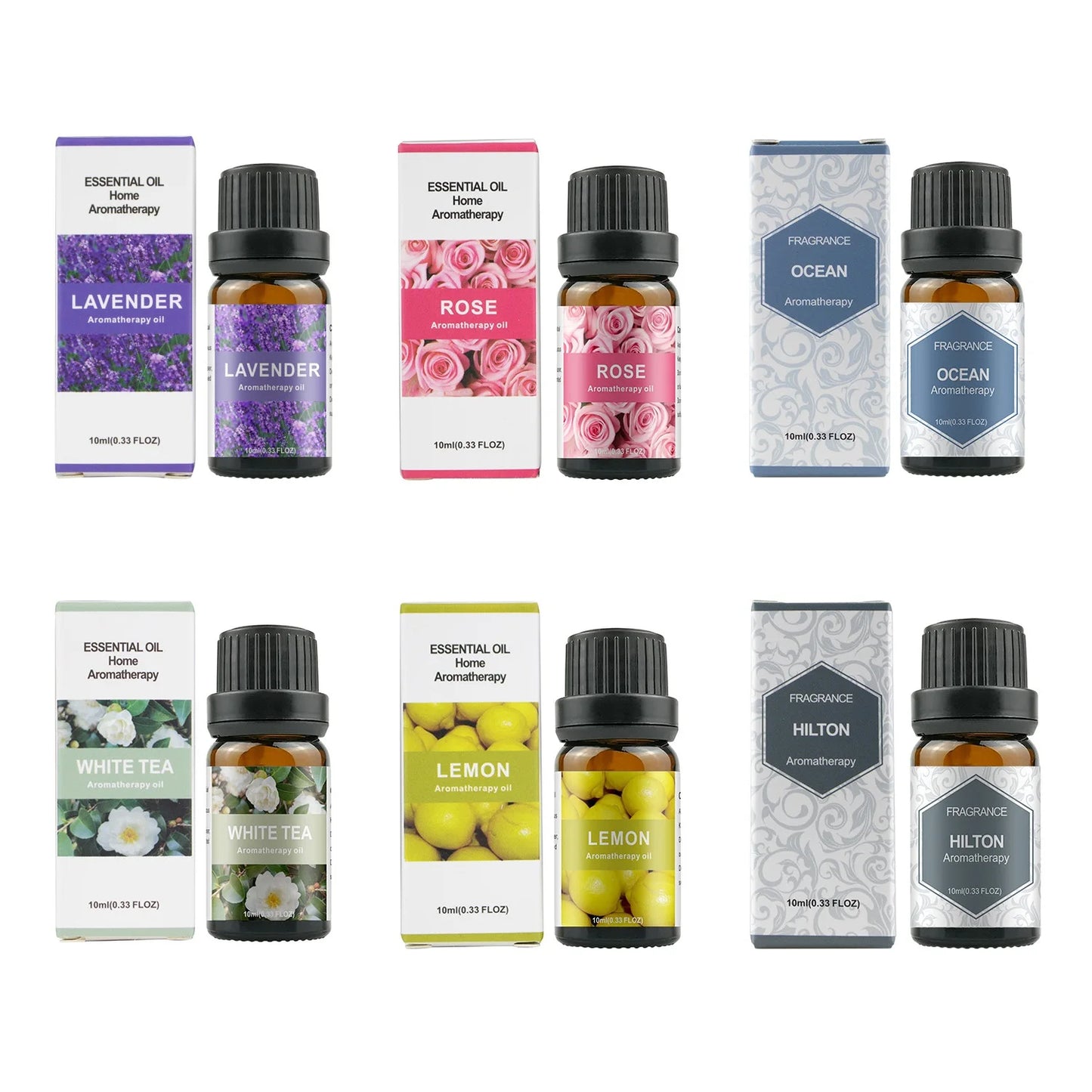 500ML Aromatherapy Oil Diffuser, 6 Bottle Essential Oil Set