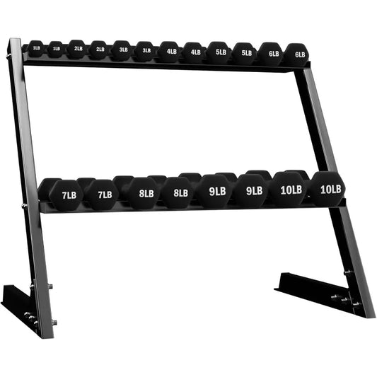 Dumbbell Set With Stand, Neoprene Coated Weights