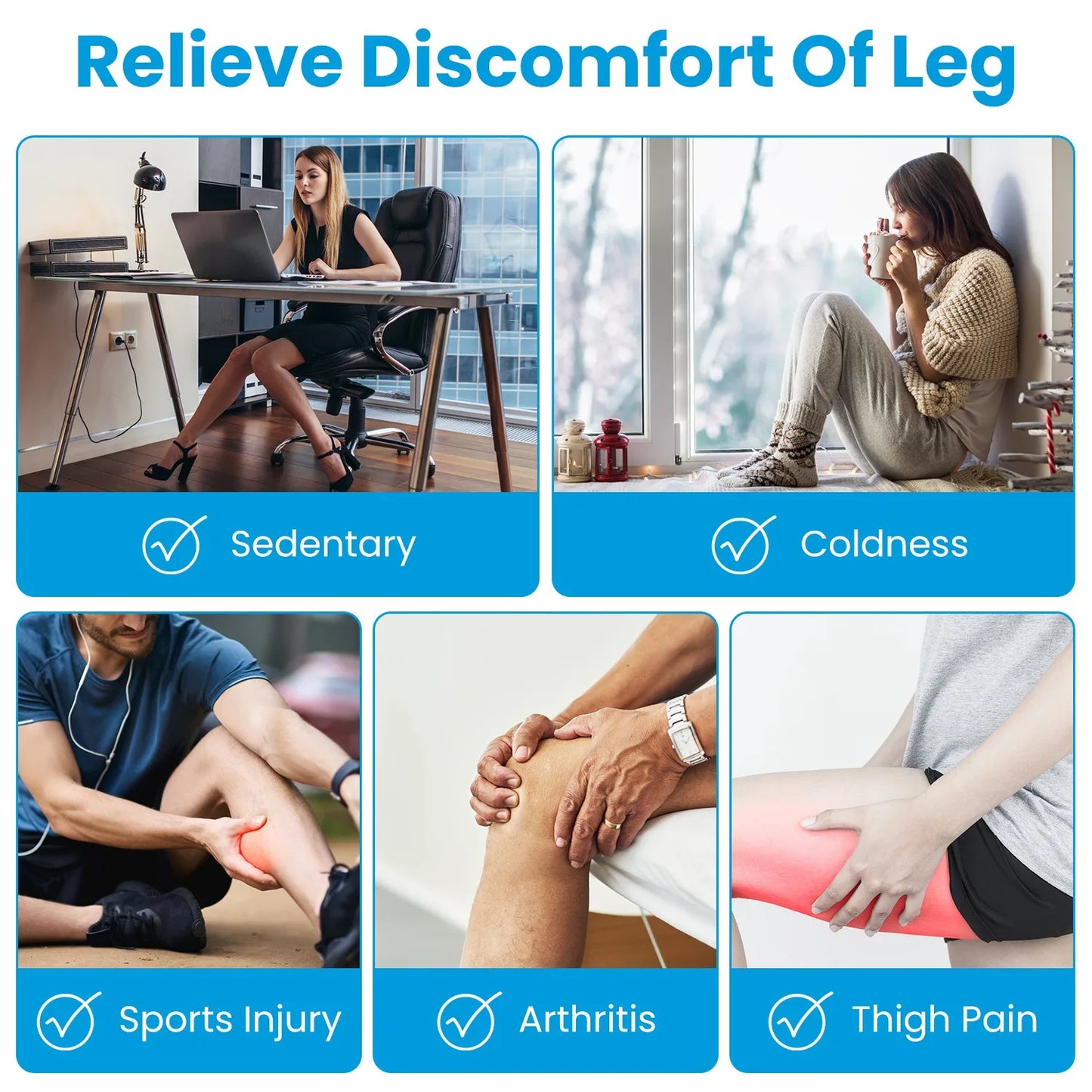 Smart Leg Calf Massage Device With Air Compression