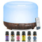 500ML Aromatherapy Oil Diffuser, 6 Bottle Essential Oil Set