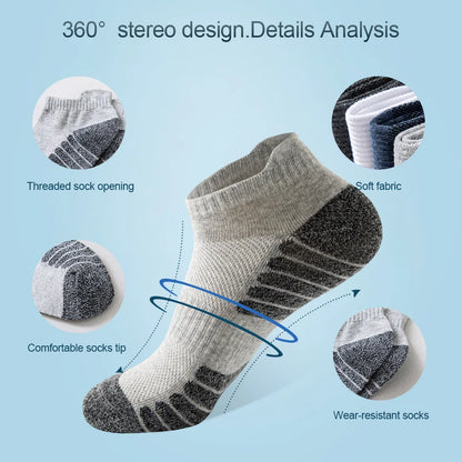 5 Pair Men's Anti Odor Moisture Wicking Socks