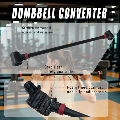 Adjustable Dumbbell Converter to Barbell Set and Kettlebell