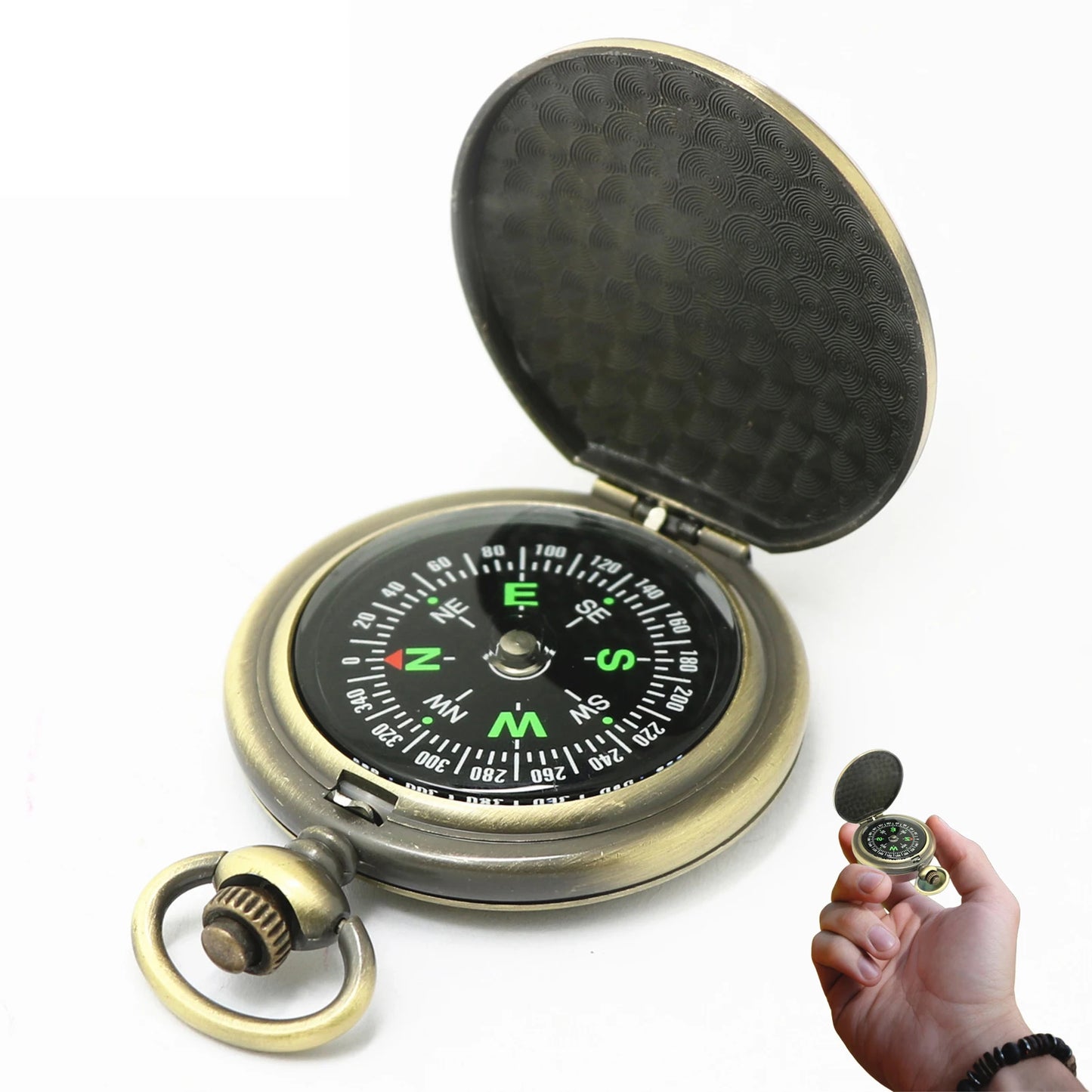 Vintage Zinc Alloy Flip Cover Compass