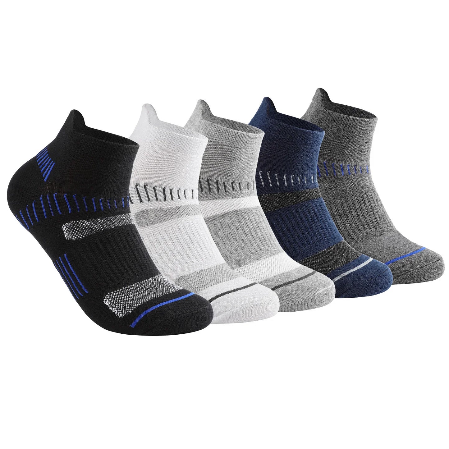 5 pair Men's Moisture Wicking Sports Socks