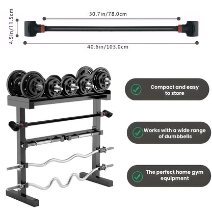 Adjustable Dumbbell Converter to Barbell Set and Kettlebell