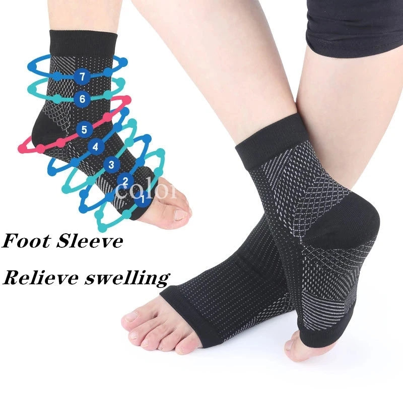 2 Pair Compression Socks Ankle Support, Plantar Fasciitis Relief